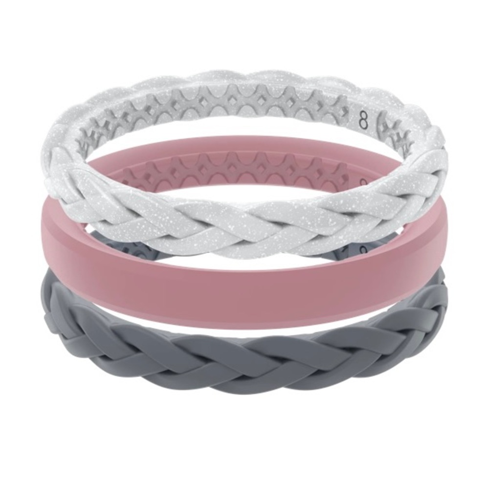 GrooveLife silicon stackable ring set. Size 9. Multicolor.